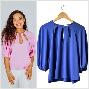Amanda Uprichard Norton Top in Navy Blue Sz M